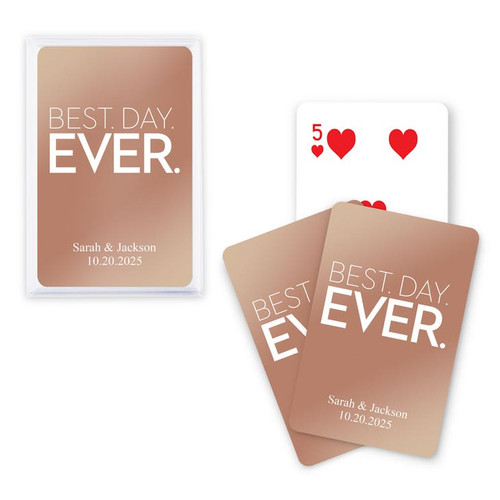 Personalized Metallic Playing Card Favors - Best Day Ever